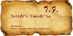 Tollár Fabióla névjegykártya